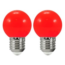 SET 2x LED Žarulja PARTY E27/0,5W/36V crvena