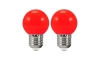 SET 2x LED Žarulja PARTY E27/0,5W/36V crvena