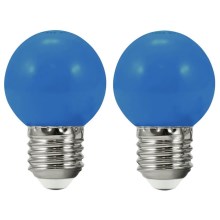 SET 2x LED Žarulja PARTY E27/0,5W/36V plava