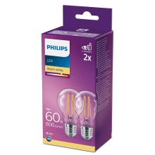 SET 2x LED Žarulja Philips A60 E27/7W/230V 2700K
