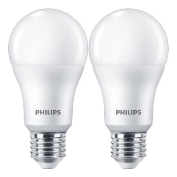 SET 2x LED Žarulja Philips A67 E27/13W/230V 4000K