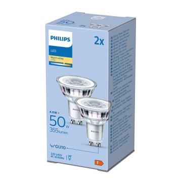 SET 2x LED Žarulja Philips GU10/4,6W/230V 2700K