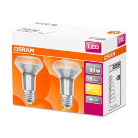 SET 2x LED Žarulja STAR E27/4,3W/230V 2700K - Osram