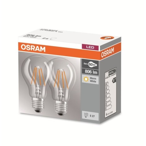 SET 2x LED Žarulja VINTAGE A60 E27/6,5W/230V 2700K  - Osram