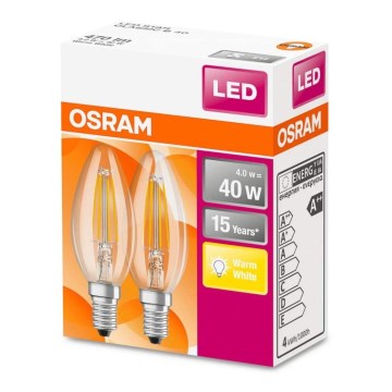 SET 2x LED Žarulja VINTAGE B35 E14/4W/230V 2700K - Osram