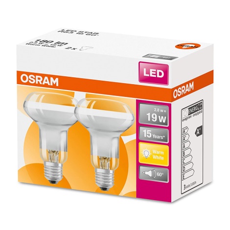 SET 2x LED Žarulja VINTAGE E27/2,8W/230V 2700K - Osram
