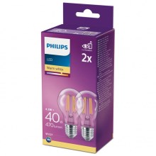 SET 2x LED Žarulja VINTAGE Philips A60 E27/4,3W/230V 2700K