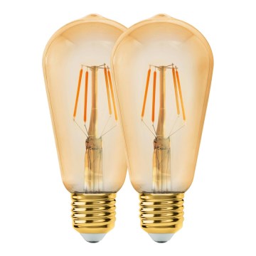 SET 2x LED Žarulja VINTAGE ST64 E27/6W/230V 2200K - Eglo 11783