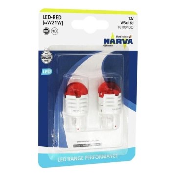 SET 2x LED žarulja za automobil W21W W3x16d/1,75W/12V crvena - Narva 18100RPNVAB2