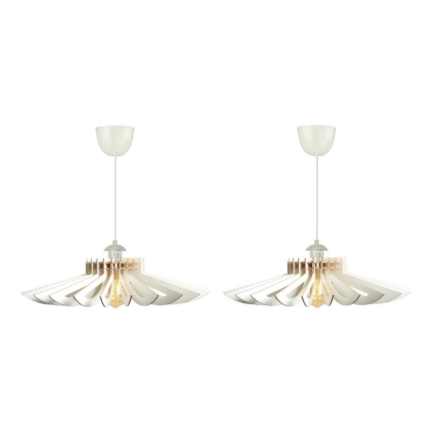 SET 2x Luster na sajli 1xE27/60W/230V bijela pr. 52 cm