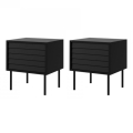 SET 2x Noćni ormarić CORTINA 51x45 cm crna