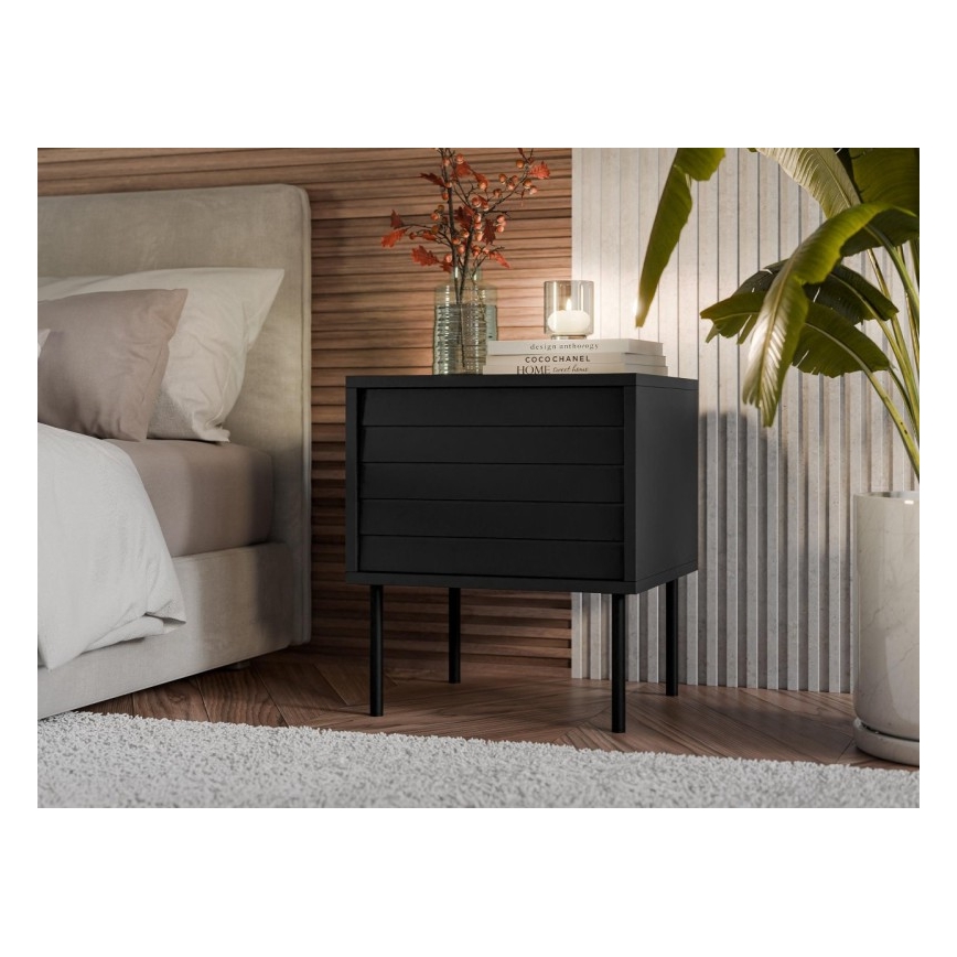 SET 2x Noćni ormarić CORTINA 51x45 cm crna