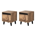 SET 2x Noćni ormarić NORD 45x40 cm hrast wotan/antracit