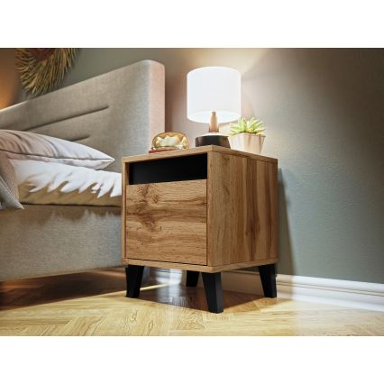 SET 2x Noćni ormarić NORD 45x40 cm hrast wotan/antracit
