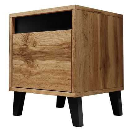SET 2x Noćni ormarić NORD 45x40 cm hrast wotan/antracit