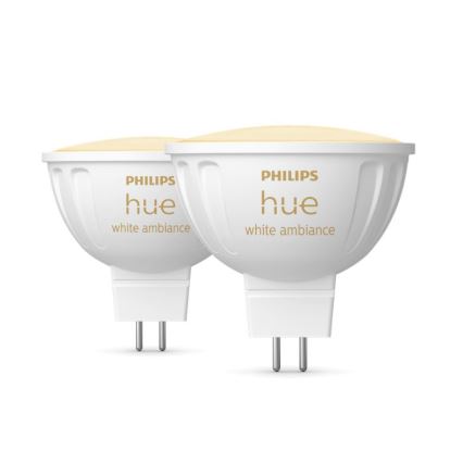 SET 2x LED prigušivačka Philips Hue White Ambiance GU5,3/MR16/5,1W/12V 2200-6500K