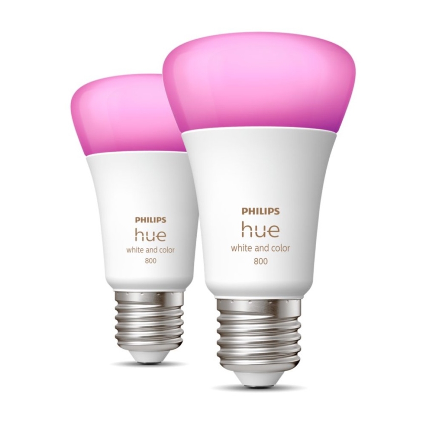 SET 2x LED prigušivačka Philips Hue White And Color Ambiance A60 E27/6,5W/230V 2000-6500K