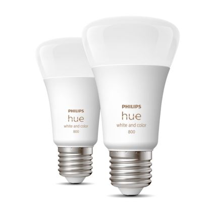 SET 2x LED prigušivačka Philips Hue White And Color Ambiance A60 E27/6,5W/230V 2000-6500K