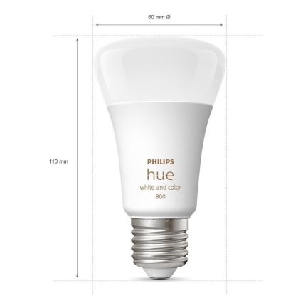 SET 2x LED prigušivačka Philips Hue White And Color Ambiance A60 E27/6,5W/230V 2000-6500K