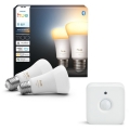SET 2x prigušive LED žarulje Philips Hue WHITE AMBIANCE E27/8,1W/230V 1000-20000K + senzor pokreta