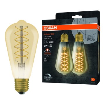 SET 2x prigušive LED žarulje VINTAGE FILAMENT E27/4,8W/230V 2200K - Osram