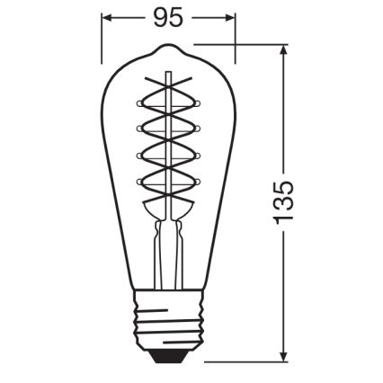 SET 2x prigušive LED žarulje VINTAGE FILAMENT E27/4,8W/230V 2200K - Osram