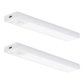 SET 2x punjivo LED osvjetljenje za namještaj s senzorom pokreta i sumraka VIRO LED/1W/3,7V 800 mAh 3000/4000/6500K 20 cm bijela