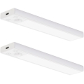 SET 2x punjivo LED osvjetljenje za namještaj sa senzorom pokreta i sumraka VIRO LED/1W/3,7V 800 mAh 3000/4000/6500K 20 cm bijela