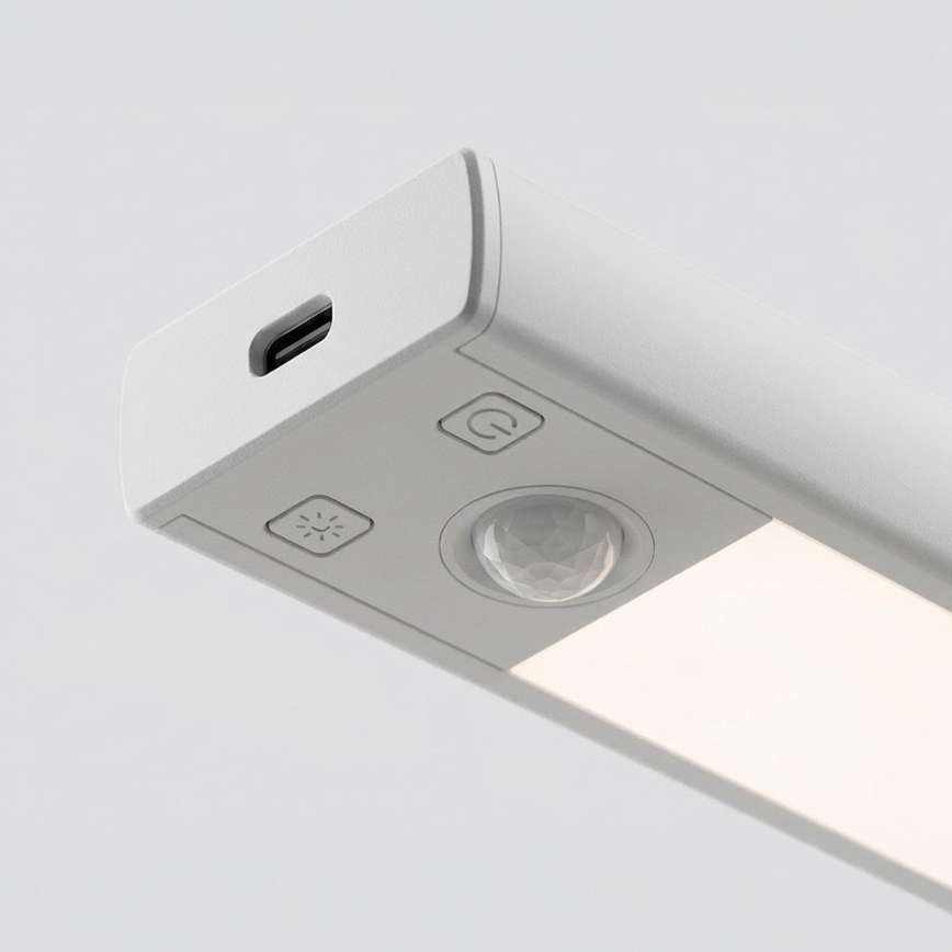 SET 2x punjivo LED osvjetljenje za namještaj s senzorom pokreta i sumraka VIRO LED/1W/3,7V 800 mAh 3000/4000/6500K 20 cm bijela