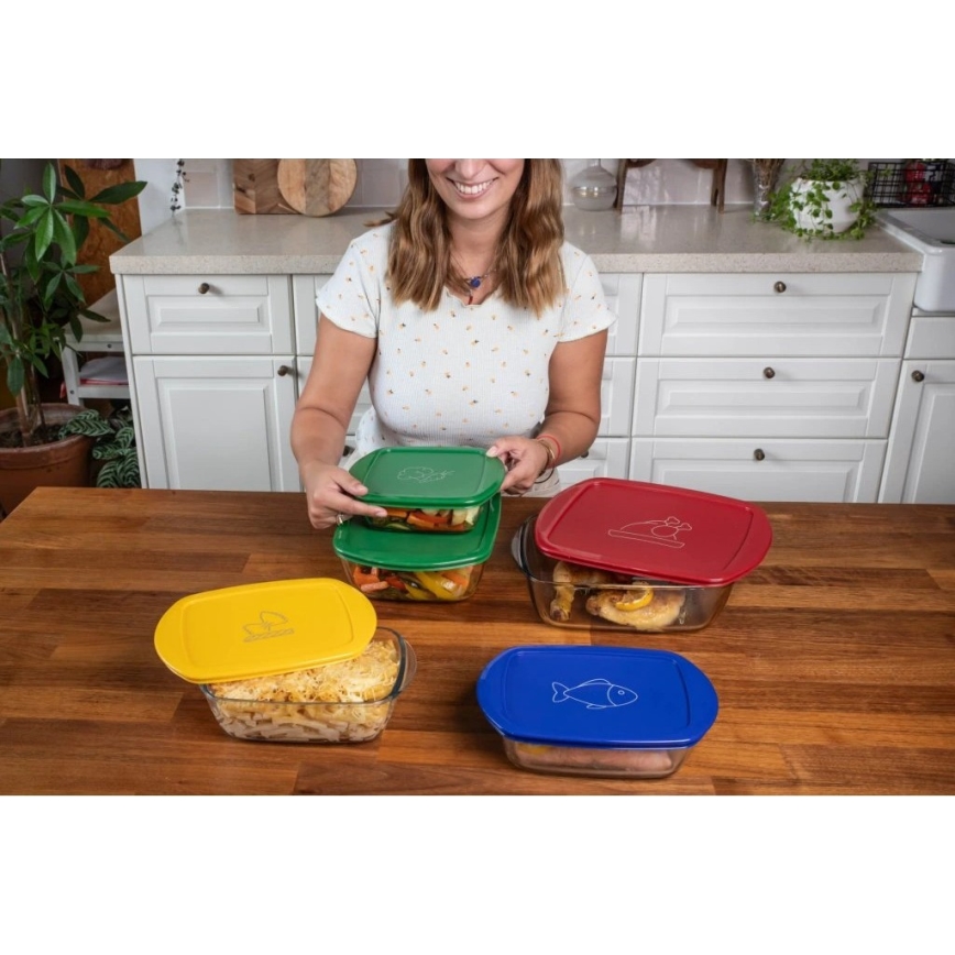 SET 2x staklenih posuda za hranu PYREX 1,2/2,5 l