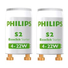 SET 2x Starter za flourescentne svjetiljke Philips S2  4-22W
