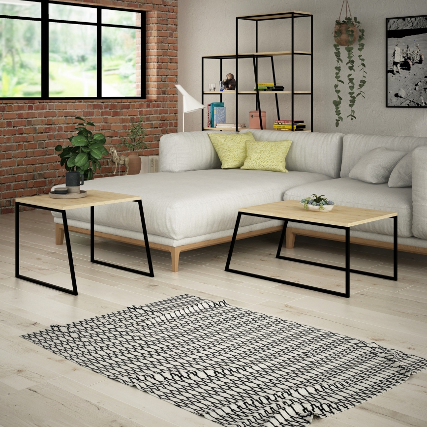 SET 2x Stolić za kavu PAL bež/crna