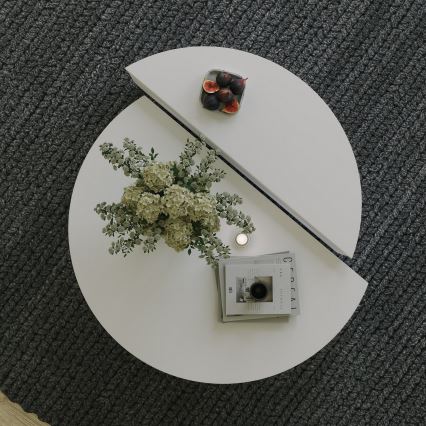 SET 2x Stolić za kavu PODIUM bijela