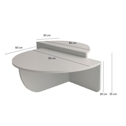 SET 2x Stolić za kavu PODIUM bijela