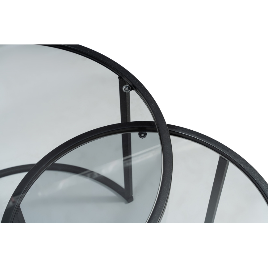 SET 2x Stolić za kavu TOKYO pr. 42/60 cm crna