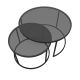 SET 2x Stolić za kavu TOKYO pr. 42/60 cm crna