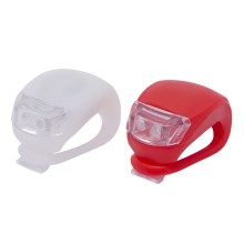 SET 2x Svjetiljka za bicikl LED/1xCR2032 IP44 crvena/bijela