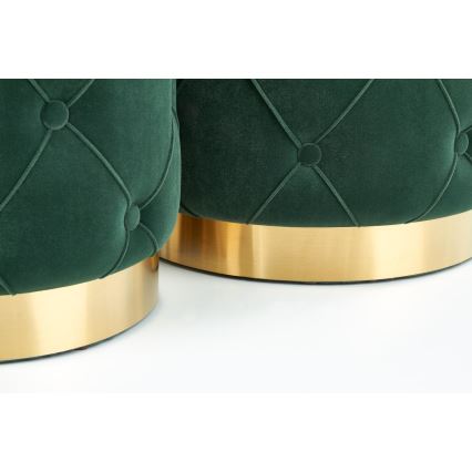 SET 2x Tabure POLLY pr. 40/44 cm zelena/zlatna