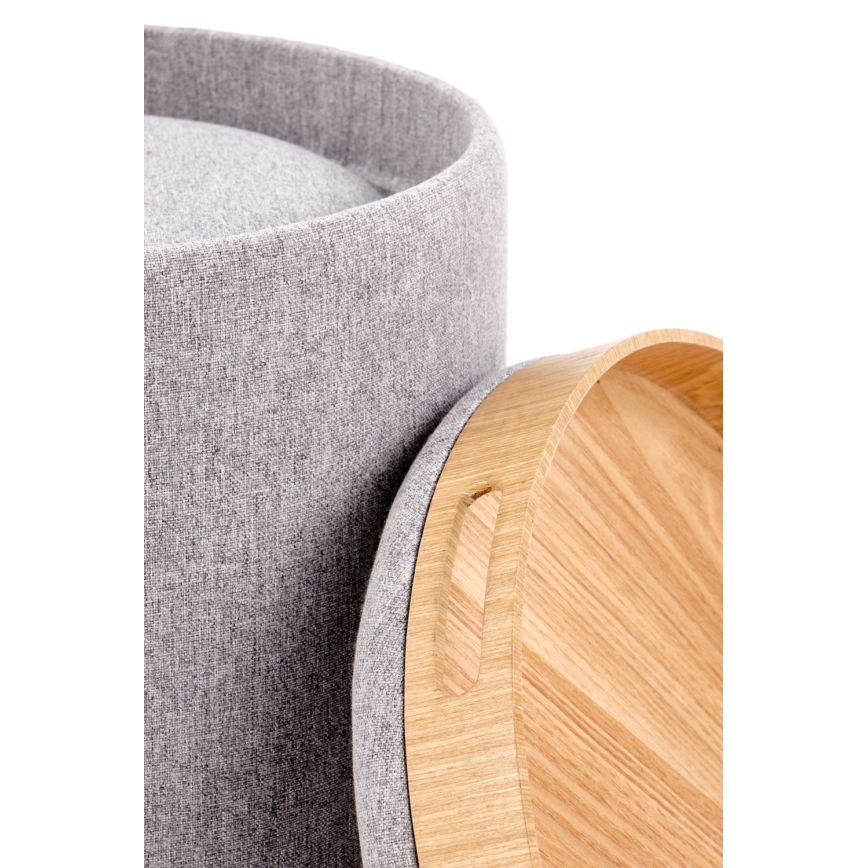 SET 2x Tabureti AVIKO promjer 38/45 cm siva/bež