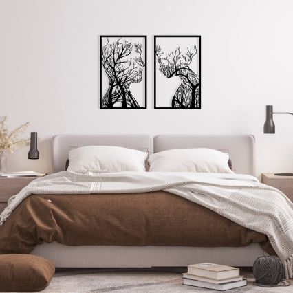 SET 2x Zidna dekoracija 86x63 cm stablo života metal