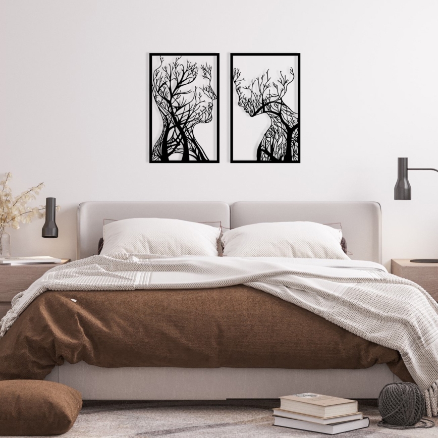 SET 2x Zidna dekoracija 86x63 cm stablo života metal