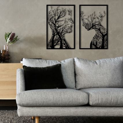SET 2x Zidna dekoracija 86x63 cm stablo života metal