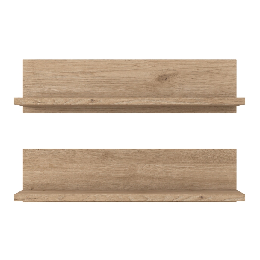SET 2x Zidna polica 60x15 cm smeđa