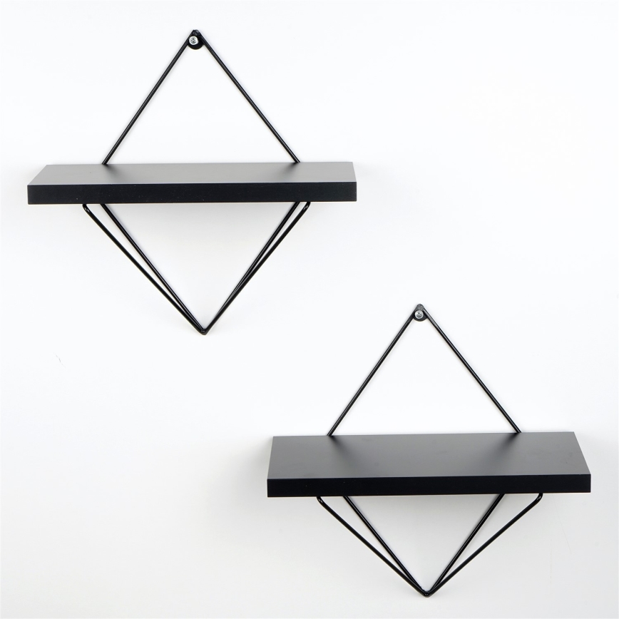 SET 2x Zidna polica crna