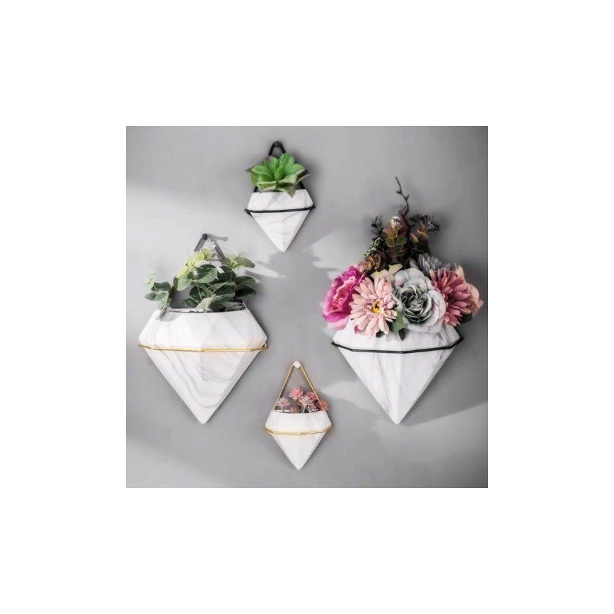 SET 2x Zidna posuda za cvijeće SEMELA 23x20 cm zlatna