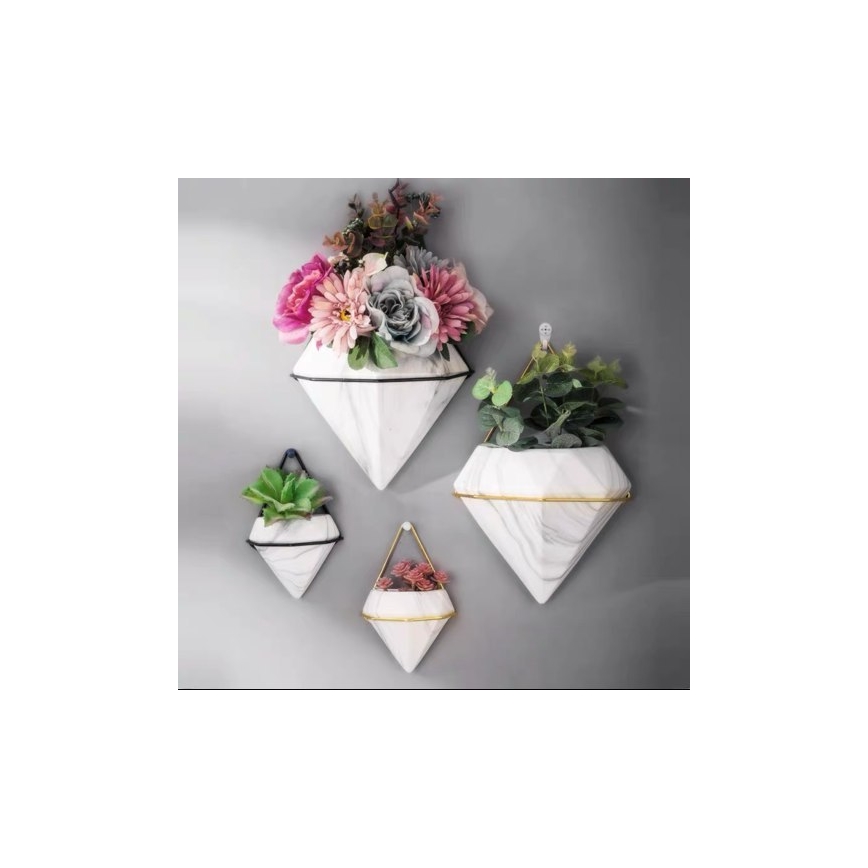 SET 2x Zidna posuda za cvijeće SEMELA 23x20 cm zlatna
