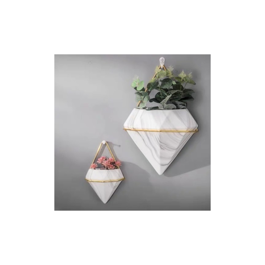 SET 2x Zidna posuda za cvijeće SEMELA 23x20 cm zlatna