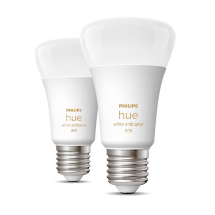 SET 2xLED Prigušiva žarulja Philips Hue WHITE AMBIANCE E27/6W/230V 2200-6500K