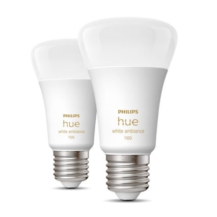 SET 2xLED Prigušiva žarulja Philips Hue WHITE AMBIANCE E27/8W/230V 2200-6500K