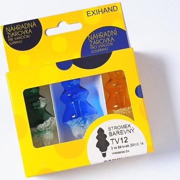 SET 3 x Zamjenska žarulja TREE E10/20V/0,1A u boji, Proizvedeno u Češkoj